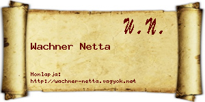 Wachner Netta névjegykártya